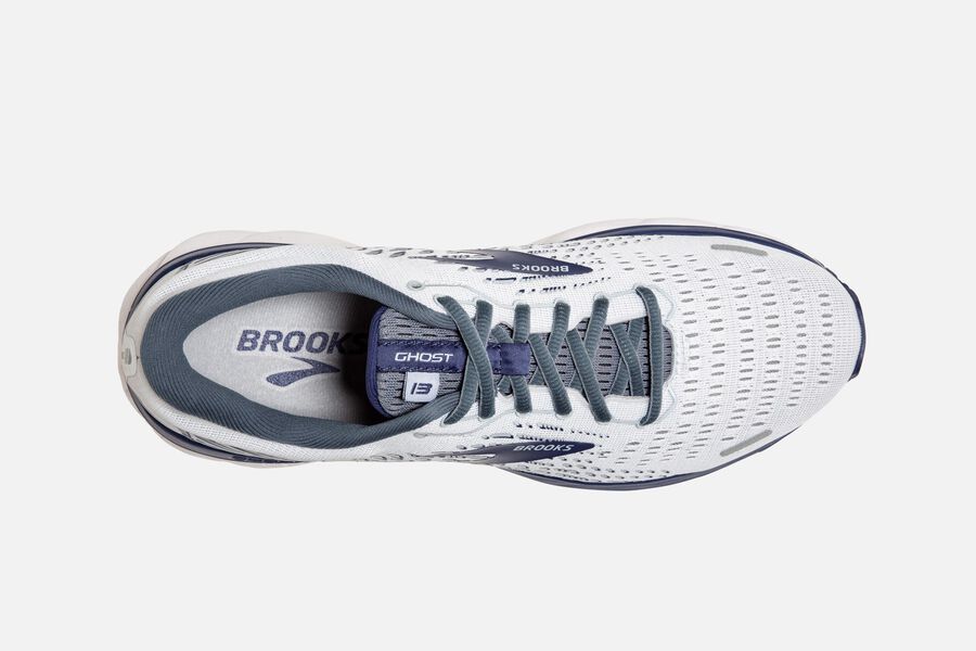 Brooks Israel Ghost 13 Road Running Shoes Mens - White/Blue - CDM-857620